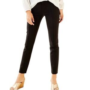 LILLY PULITZER Chantal Stretch Dinner Pant Women 10 Black Office Siren Classic